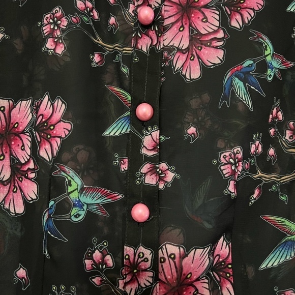Hell Bunny Hummingbird Blouse Size XS - Picture 6 of 7